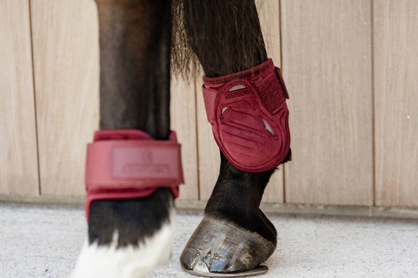 Kentucky Ochraniacze Young Horse Fetlock Velvet na zadnie nogi - bordowe