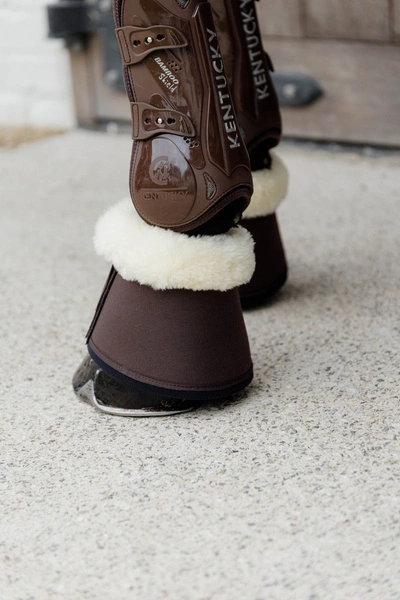 Kentucky kalosze Solimbra z naturalnym futrem - brązowe