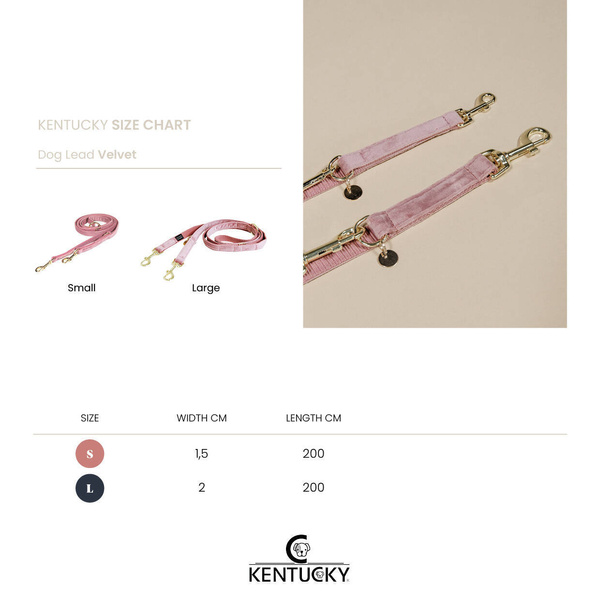 Smycz Kentucky Velvet 2m - bordowa