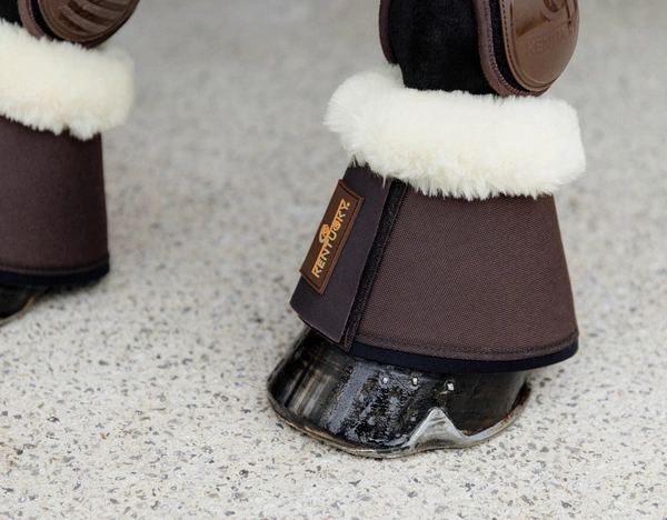 Kentucky kalosze Solimbra z naturalnym futrem - brązowe