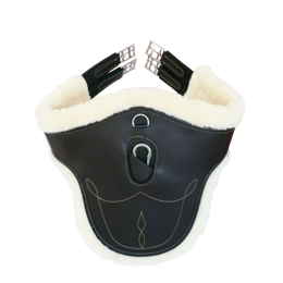 Kentucky popręg z fartuchem z futrem - czarny