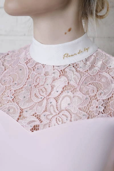 Koszula konkursowa Fleur de Lys Equestrian Cristall Short - różowa