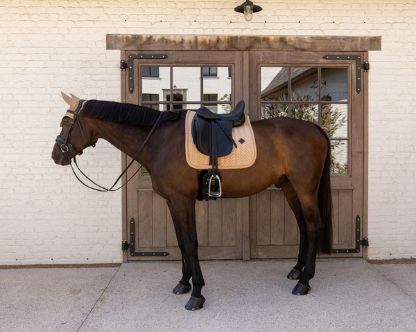 Kentucky nauszniki Velvet Mini Pearls - beżowe