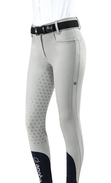 Bryczesy z wysokim stanem Eqode by Equiline Darcey z pełnym lejem Q-Grip - szare