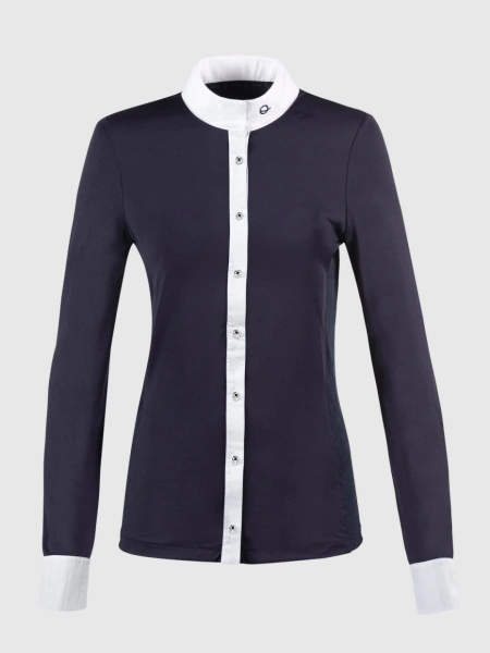 Damska koszula konkursowa z długim rękawem Dreda Eqode by Equiline - granatowa