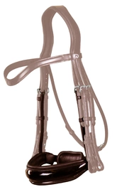 Szeroki lakierowany nachrapnik szwedzki Dy'on Dressage - brązowy