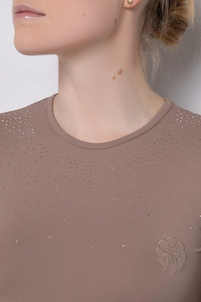 Koszulka treningowa Fleur de Lys Equestrian Rose - coffee