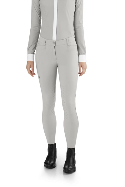 Damskie bryczesy Ego7 EJ z kolanowym lejem - jasnoszare