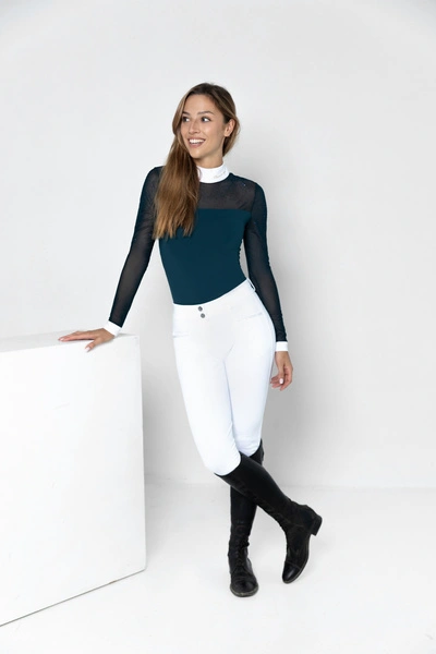 Koszula konkursowa Fleur de Lys Equestrian Cindy - ciemno zielona