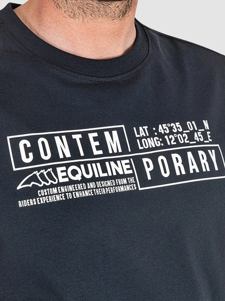 Męska koszulka Equiline Canutec - granatowa