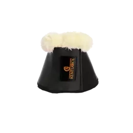 Kentucky skórzane kalosze z futrem - czarne z naturalnym futrem