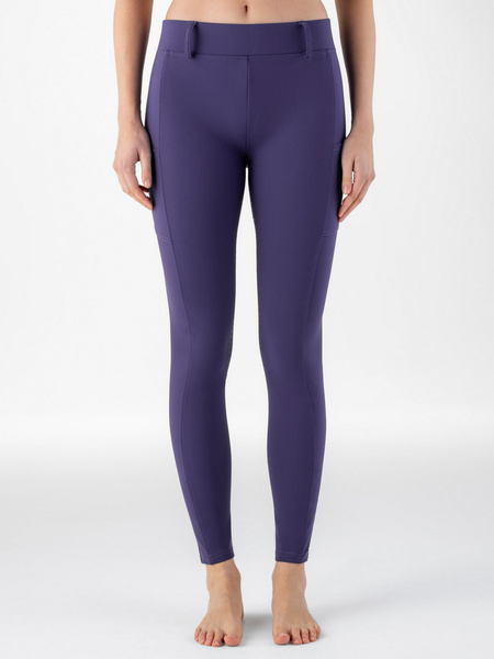 Legginsy z wysokim stanem Equiline Steref - ciemny fiolet
