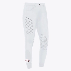 Bryczesy Cavalleria Toscana Mini Orbit Flock - białe