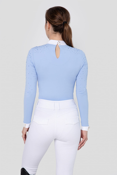Koszula konkursowa Fleur de Lys Equestrian Holly - błękitna
