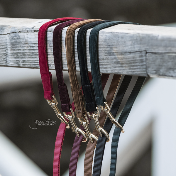 Smycz Kentucky Corduroy 1,2m - czerwona
