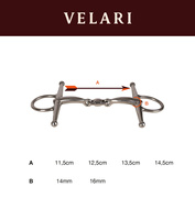 Velari wędzidło Full Cheek Bit Double Jointed Stainless Steel 16 mm