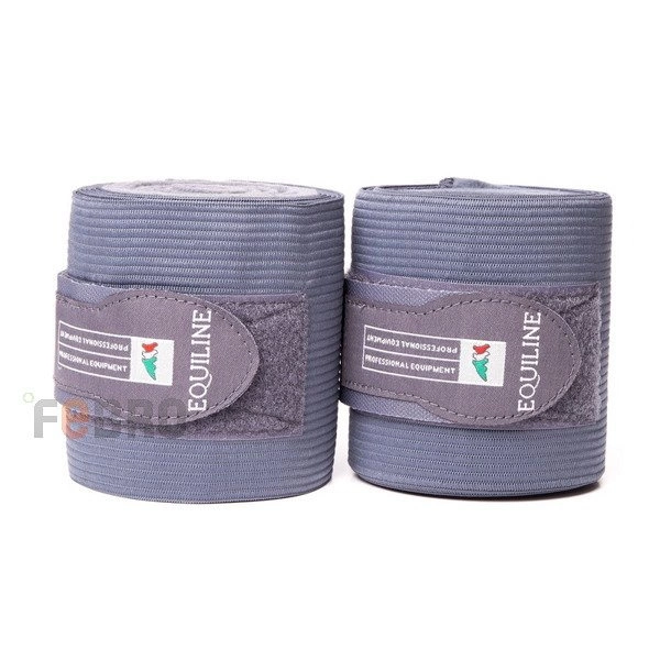 Bandaże treningowe elastyczno-polarowe Equiline - szare
