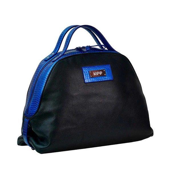 Torba na kask KEP Italia Snake Bamboo - czarna z niebieskimi dodatkami