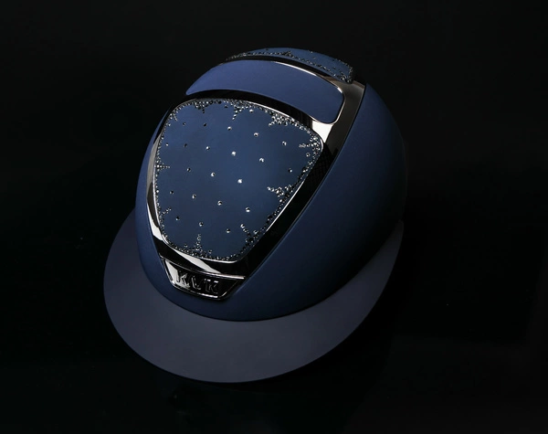 Kask Lady Chrome Arctic Swarovski KASK - granatowy ze srebrnymi dodatkami