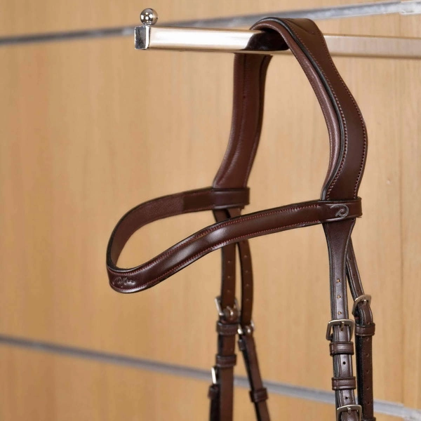 Opadający gładki naczółek Dy'on New English - brązowy