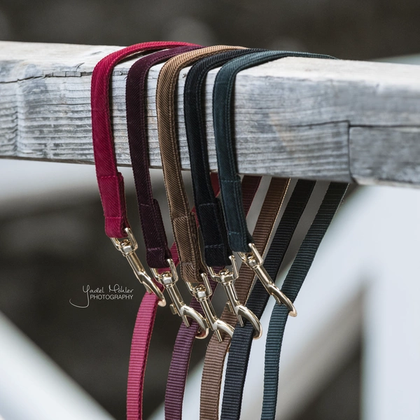 Smycz Kentucky Corduroy 1,2m - czerwona