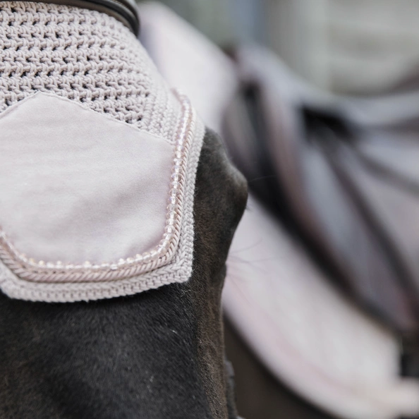 Kentucky nauszniki Velvet Pearls - pudrowy róż