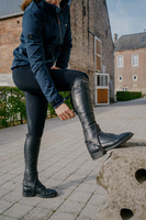 Czapsy Exel Half Chaps Dy'on - czarne z lakierowaną krokodylą skórą