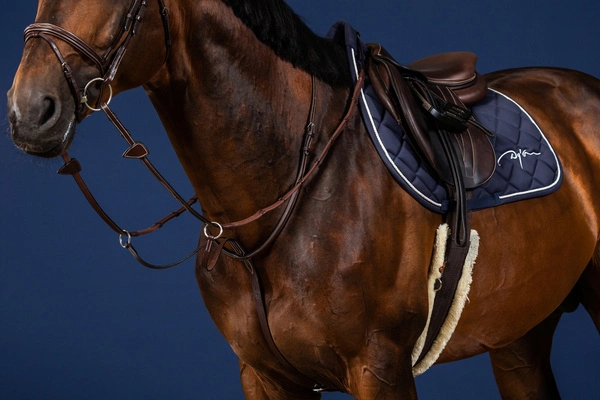 Klasyczny skórzany wytok Dy'on US Jumping - czarny