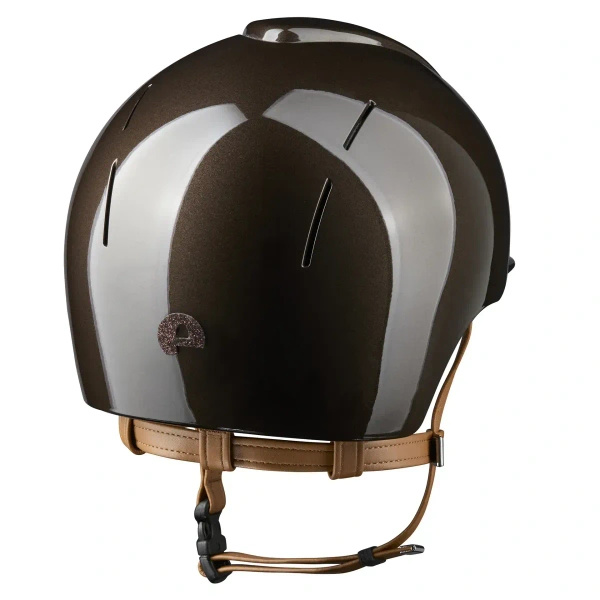 Kask KEP Smart NOVA Polish Star Brown - brązowy z beżowymi paskami
