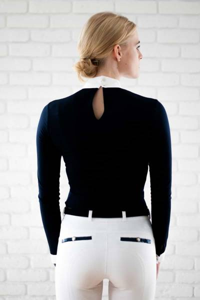 Koszula konkursowa Fleur de Lys Equestrian Ruby - granatowa