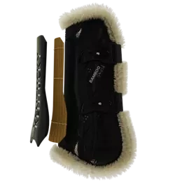 Kentucky Bamboo Vegan Sheepskin Tendon Boots Elastic na przednie nogi - czarne