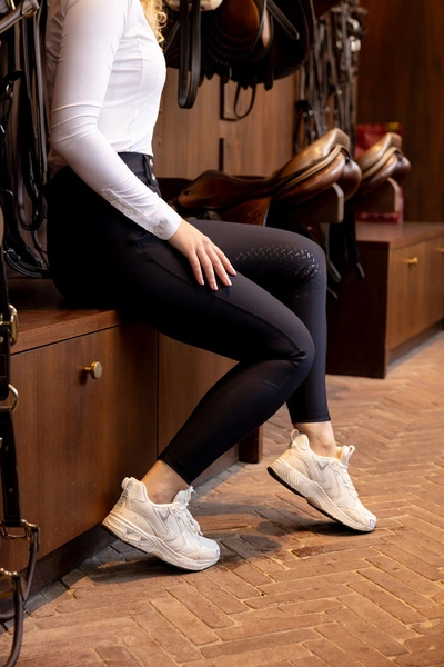 Damskie bryczesy Kentucky Miami z kolanowym lejem - granatowe