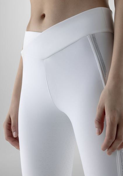 Legginsy z wysokim stanem z pełnym lejem Equiline Gesrifh - białe