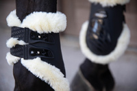  Kentucky ochraniacze Fetlock z futrem na zadnie nogi na kołki - czarne