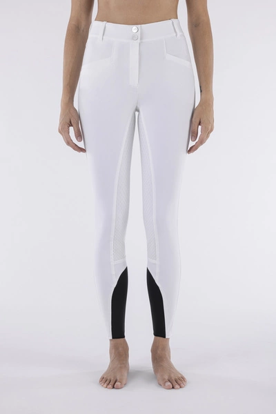 Bryczesy z wysokim stanem Equiline Arlette - białe