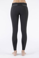 Damskie bryczesy Equiline Ash z kolanowym lejem X-Grip - czarne