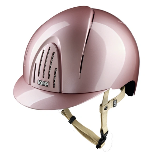 Kask KEP Smart Polish Nova Pink - pudrowy róż z brązowymi paskami