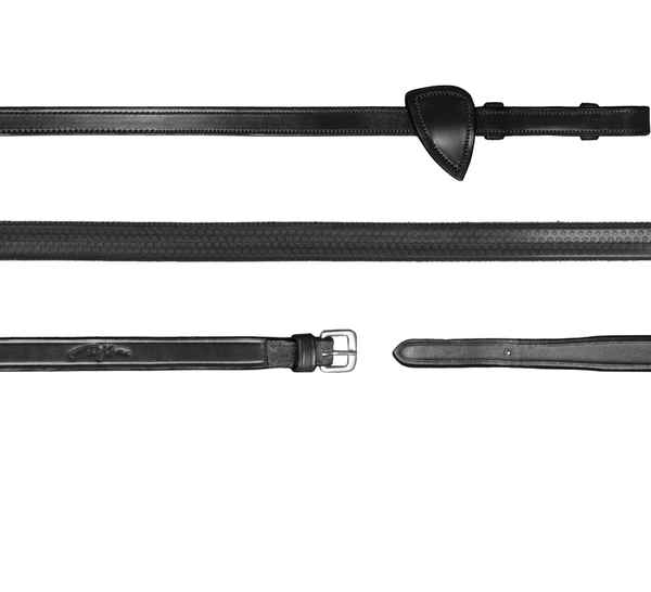 Gumowe wodze 1/2" Dy'on New English - czarny