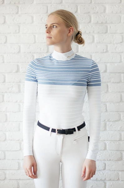 Koszula konkursowa Fleur de Lys Equestrian Scilla - biel / błękit