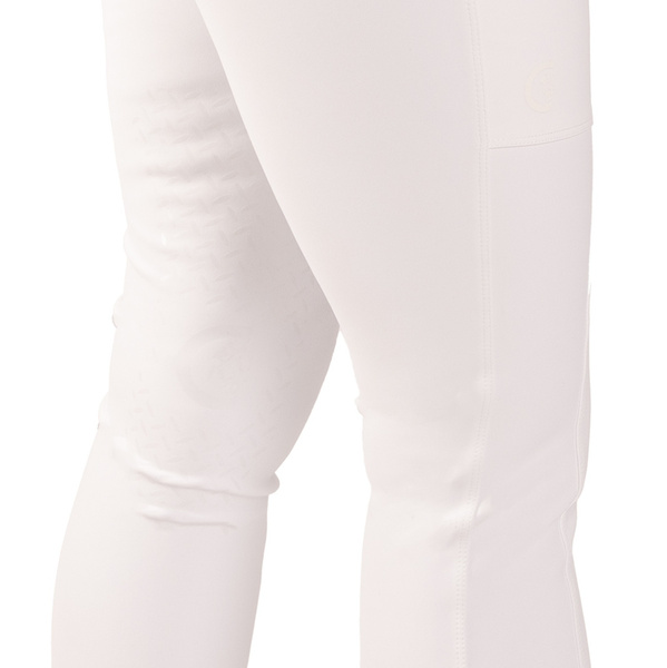 Damskie legginsy Kentucky Classic z kolanowym lejem - białe