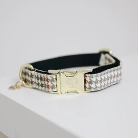 Obroża Kentucky Pied-de-Poule - beżowa