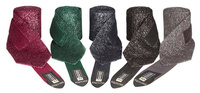 Komplet brokatowych bandaży Equiline Glitter - zielone