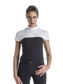 Koszula konkursowa z krótkim rękawem Ego7 Top Mesh MC - czarno-biała