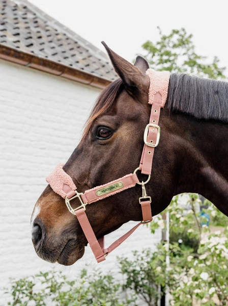 Kentucky kantar Teddy Fleece podszyty puchatym polarem - old rose