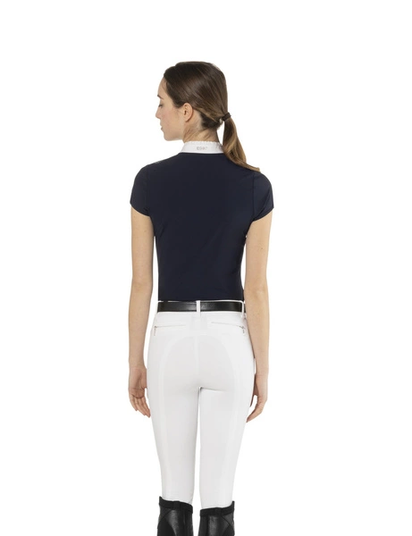 Damska koszula konkursowa z krótkim rękawem Ego7 Nina - granatowa