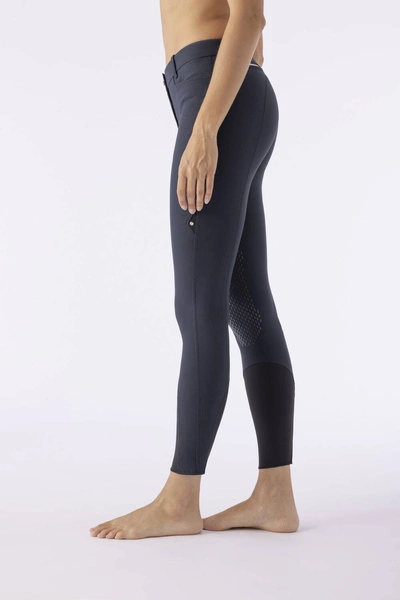 Damskie bryczesy Equiline Ash z kolanowym lejem X-Grip - granatowe