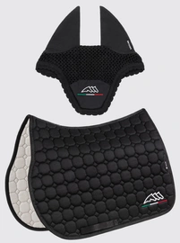 Komplet czaprak + nauszniki Equiline EQflaggy - czarny