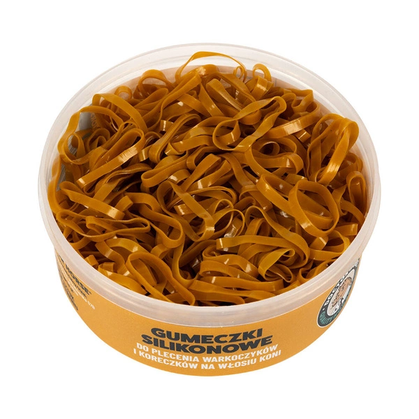 Mocne silikonowe gumki do grzywy Doctor Horse 500szt. - brązowe