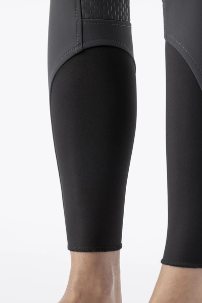 Damskie bryczesy Equiline Adellek z wysokim stanem i pełnym lejem X-Grip - szare