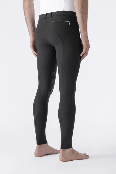 Męskie bryczesy Equiline Willow lej kolanowy X-Grip - czarne